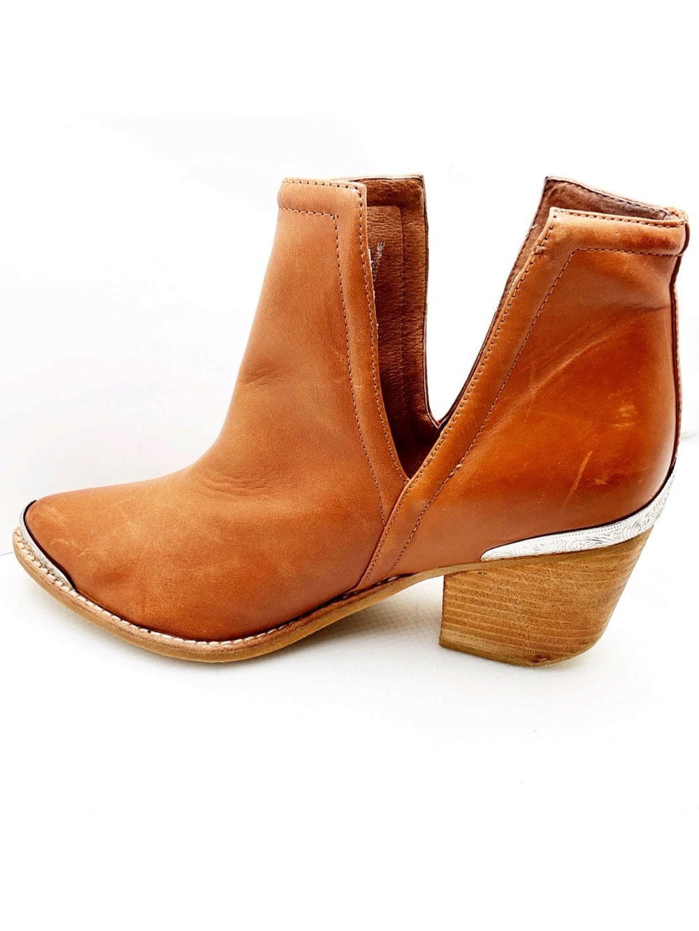 {Jeffrey Campbell} Cognac Cromwell Leather Boots - Picture 4 of 15